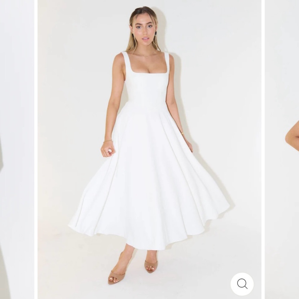 Square neck midi dress